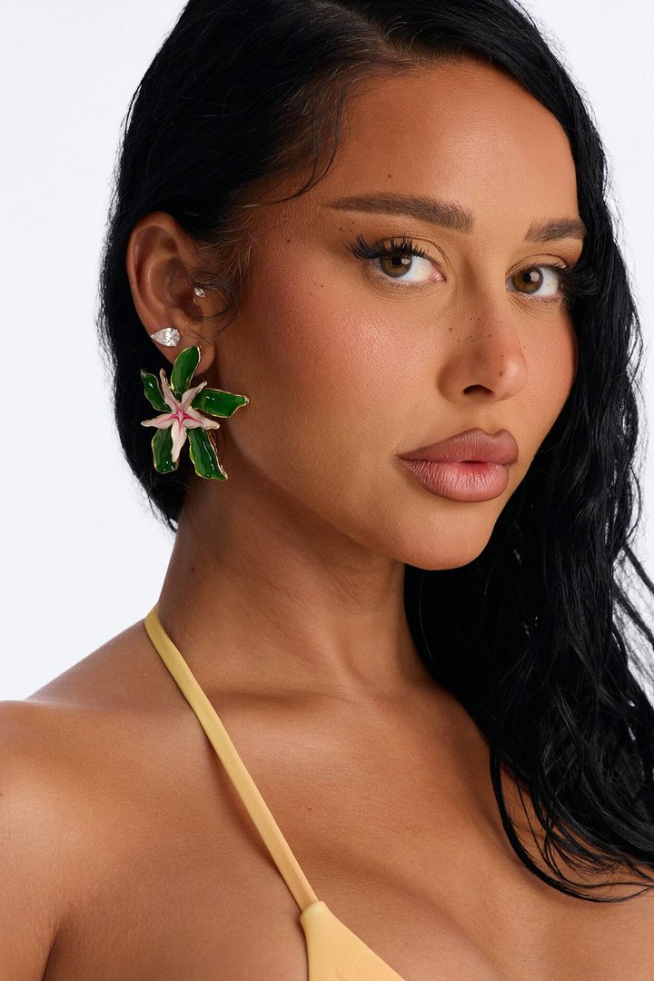Lilypad Floral Earrings - Green/combo