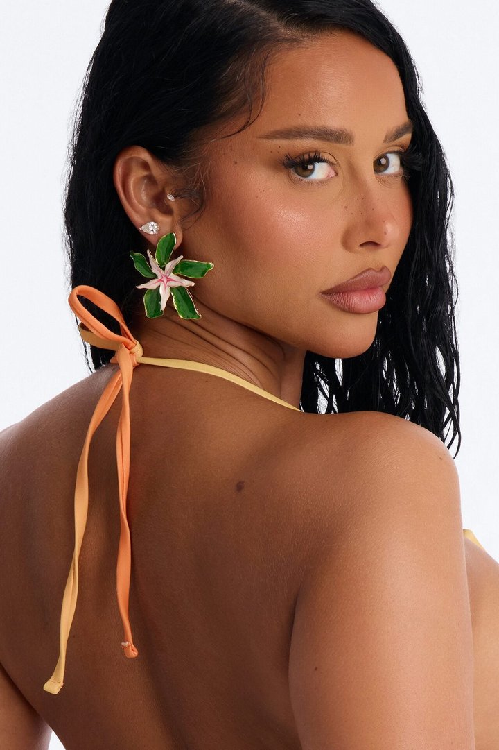 Lilypad Floral Earrings - Green/combo