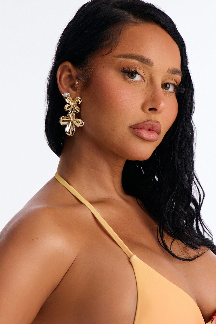 Orchid Drop Earrings - Gold