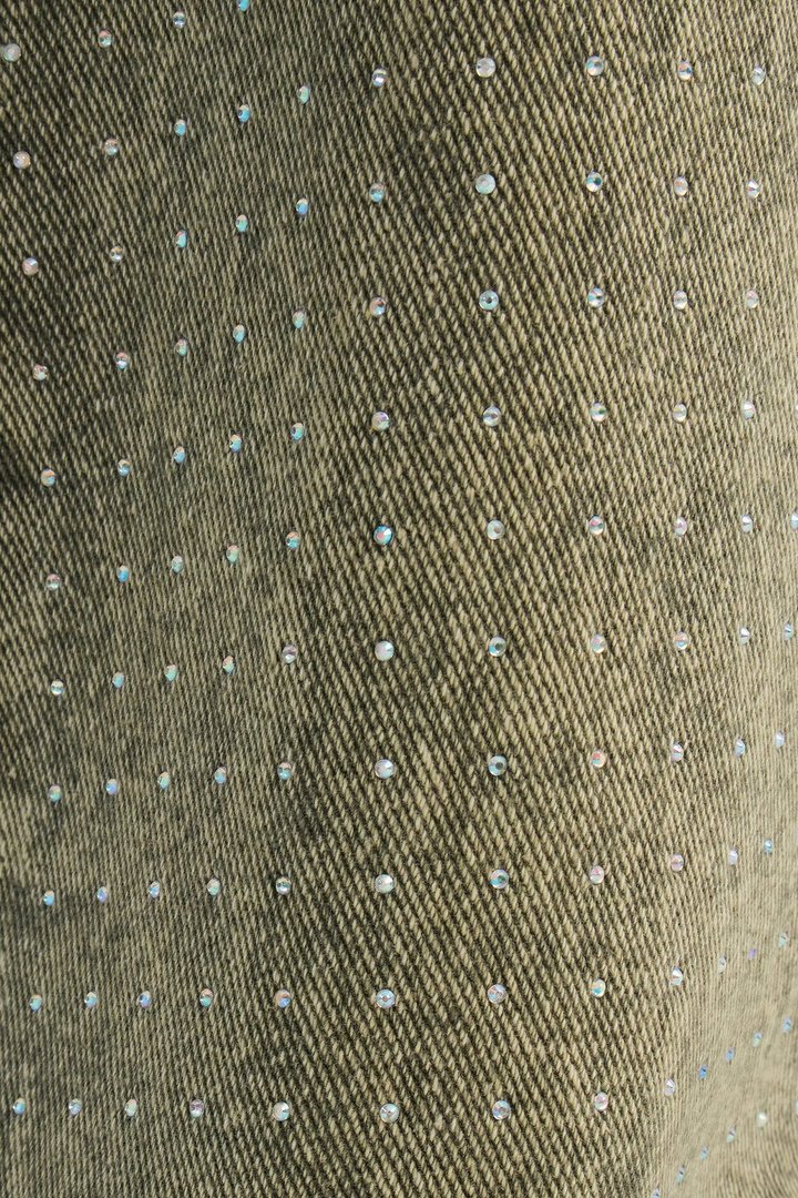 Dazzling Days Low Rise Washed Embellished Pant - Olive