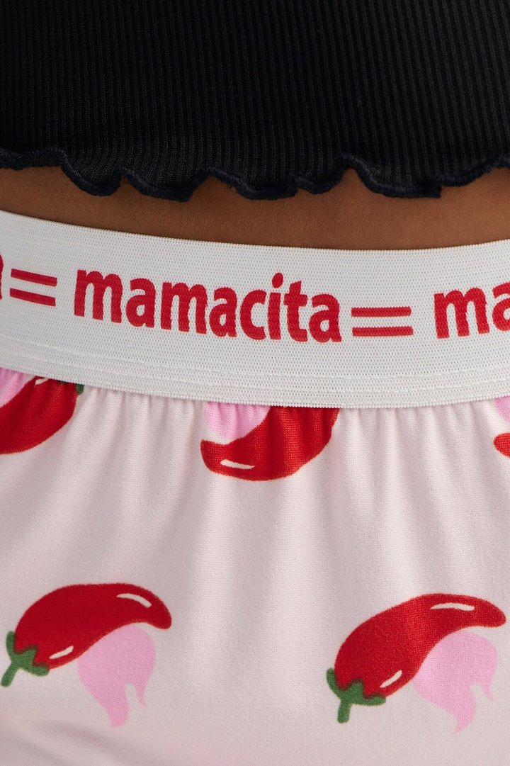 Mamacita Top And Short PJ Set - Black/Pink