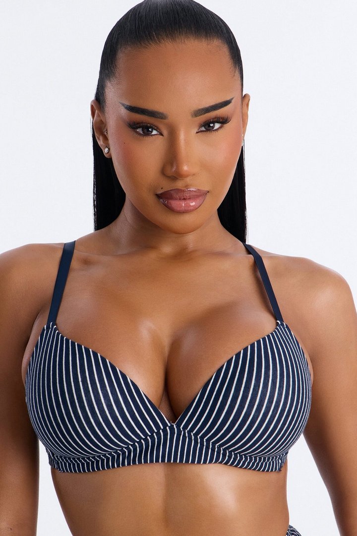 Cotton Stretch Comfort Wirefree Bra - Blue