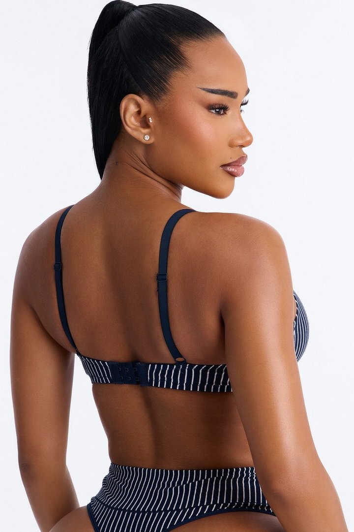 Cotton Stretch Comfort Wirefree Bra - Blue