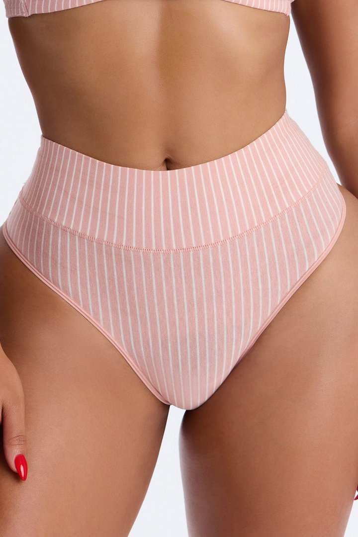 Cotton Stretch Comfort High Waisted Hipster Panty - Rose