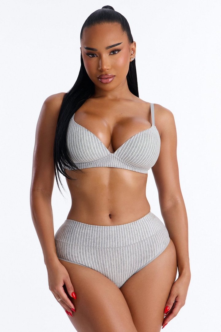 Cotton Stretch Comfort High Waisted Hipster Panty - Grey