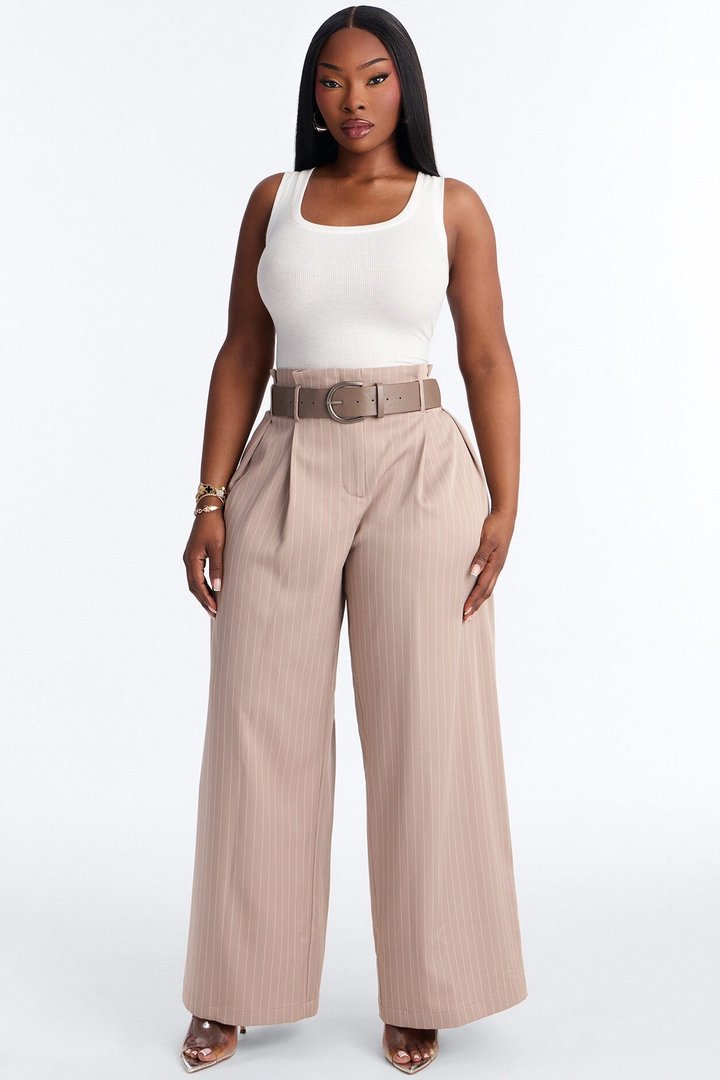 Sealed and Delivered Belted Wide Leg Trouser - Caffe