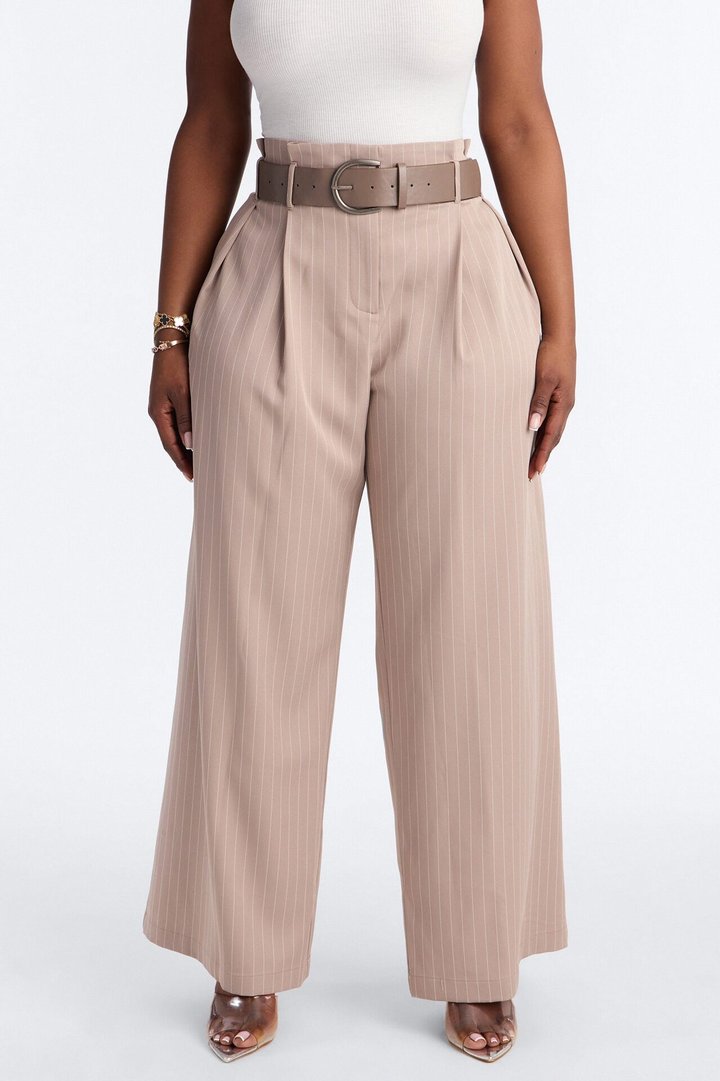 Sealed and Delivered Belted Wide Leg Trouser - Caffe