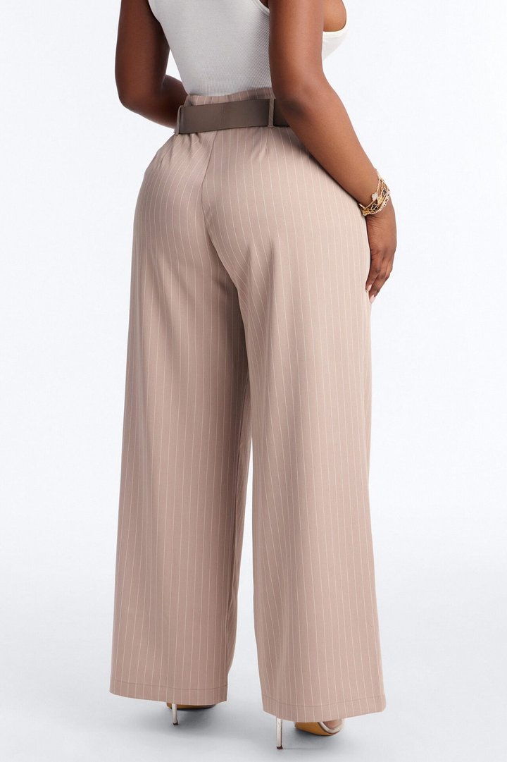 Sealed and Delivered Belted Wide Leg Trouser - Caffe