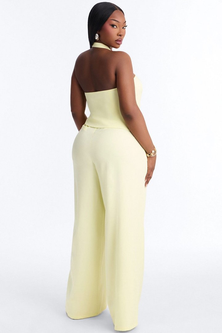 Keila Halter Pant Set - Butter Yellow