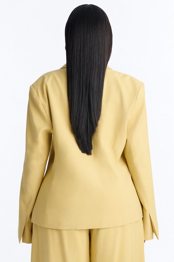 Elyse Linen Fitted Blazer - Honey