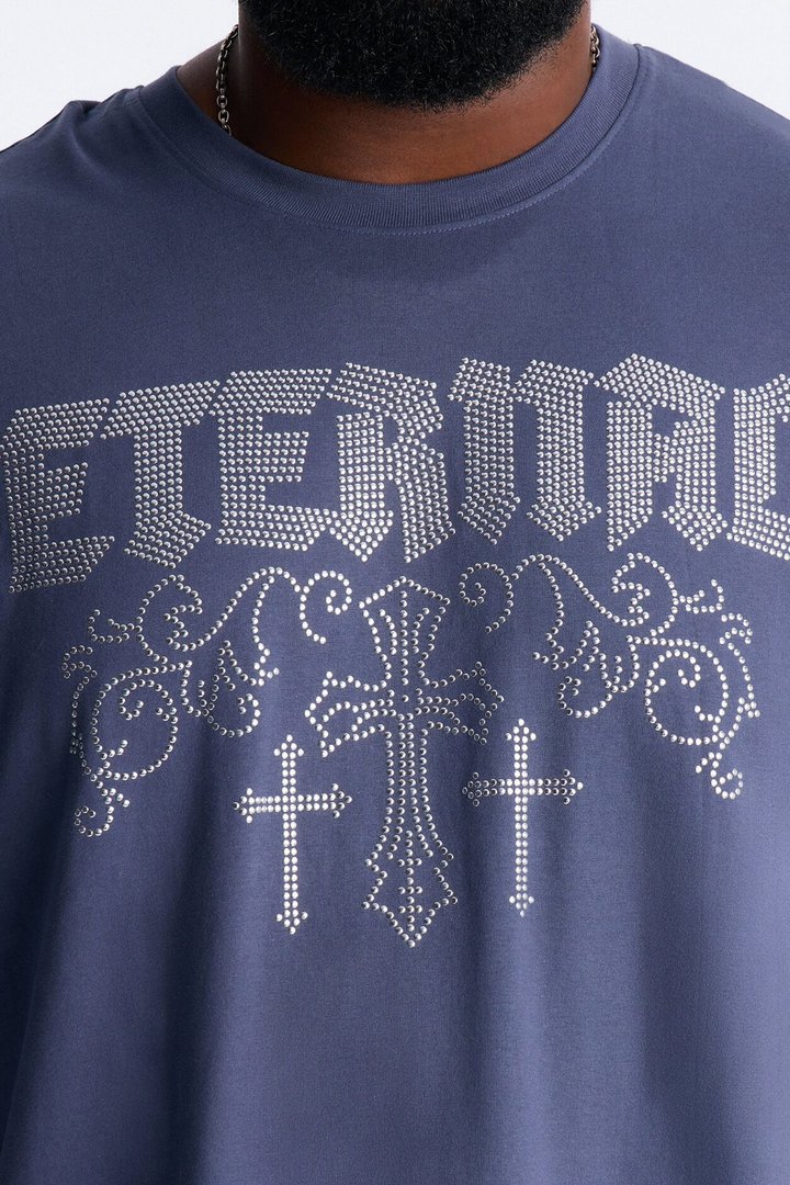 Eternal Salvation Boxy Short Sleeve Tee - Navy