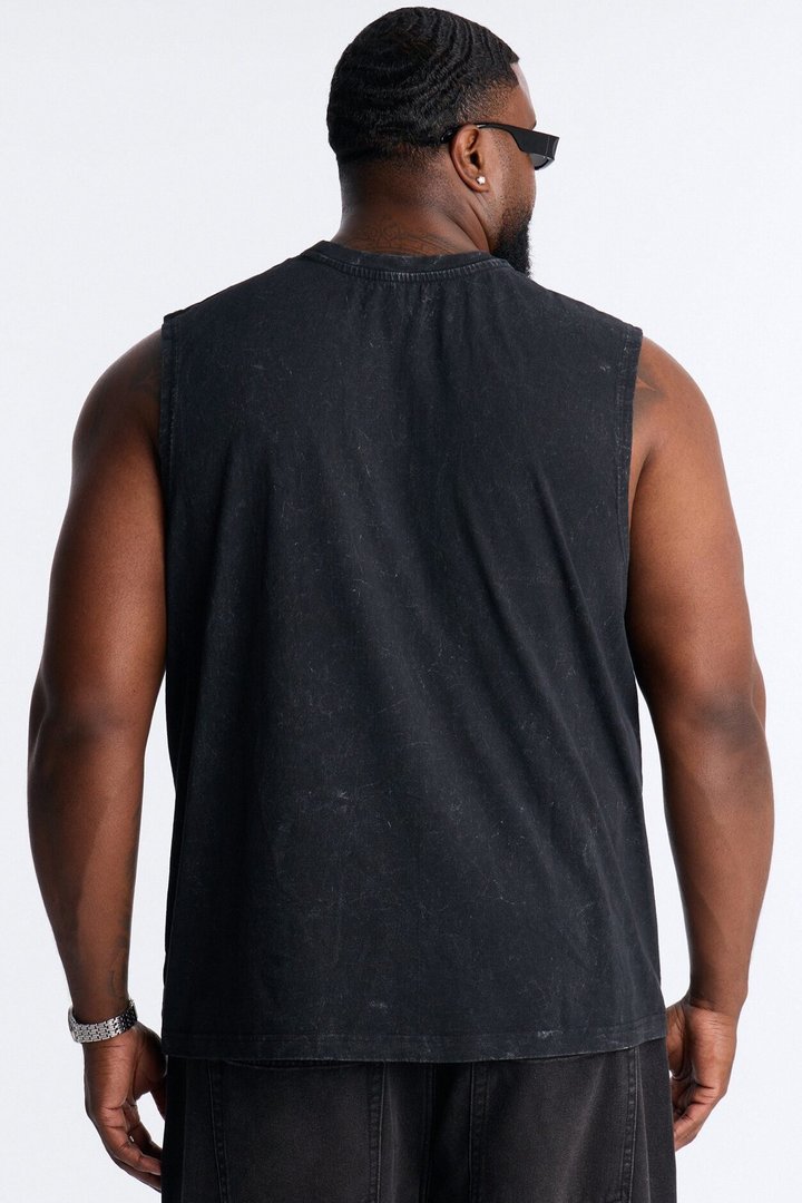 Sacred Blessed Washed Muscle Tee - Black