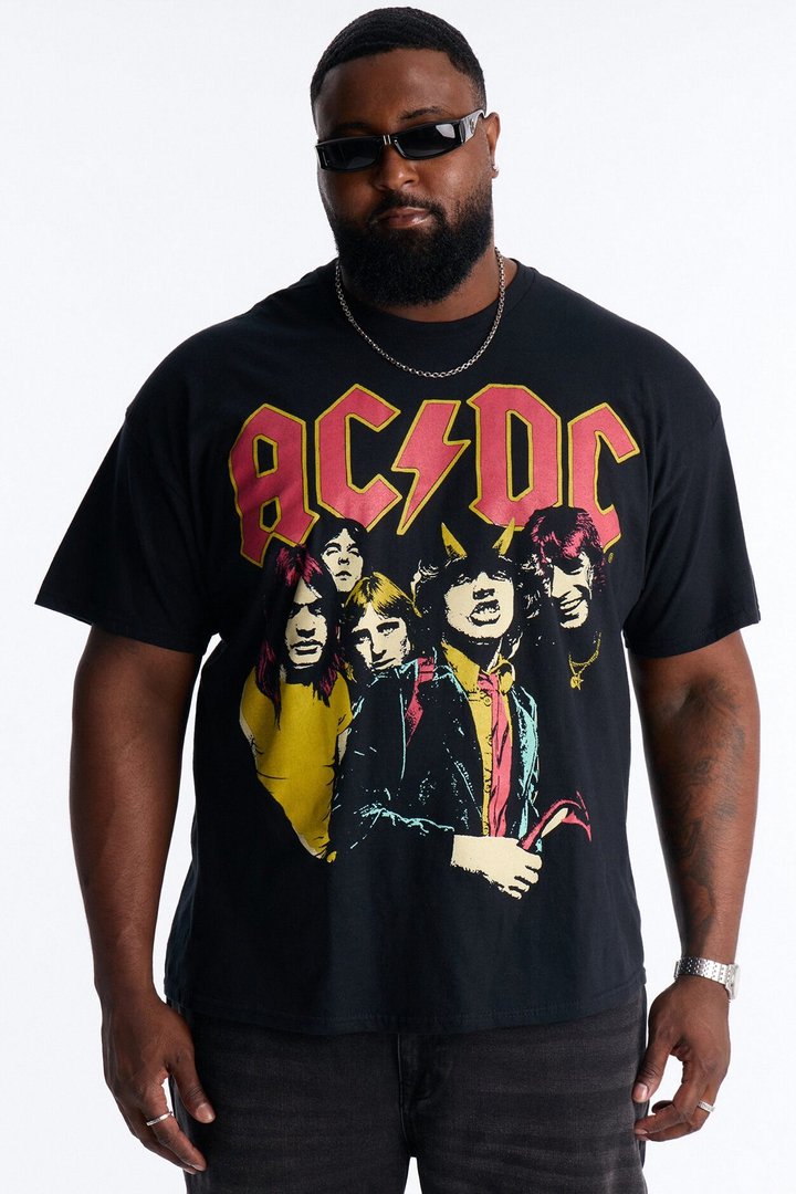 ACDC Highway To Hell All Over Print Short Sleeve Tee - Black