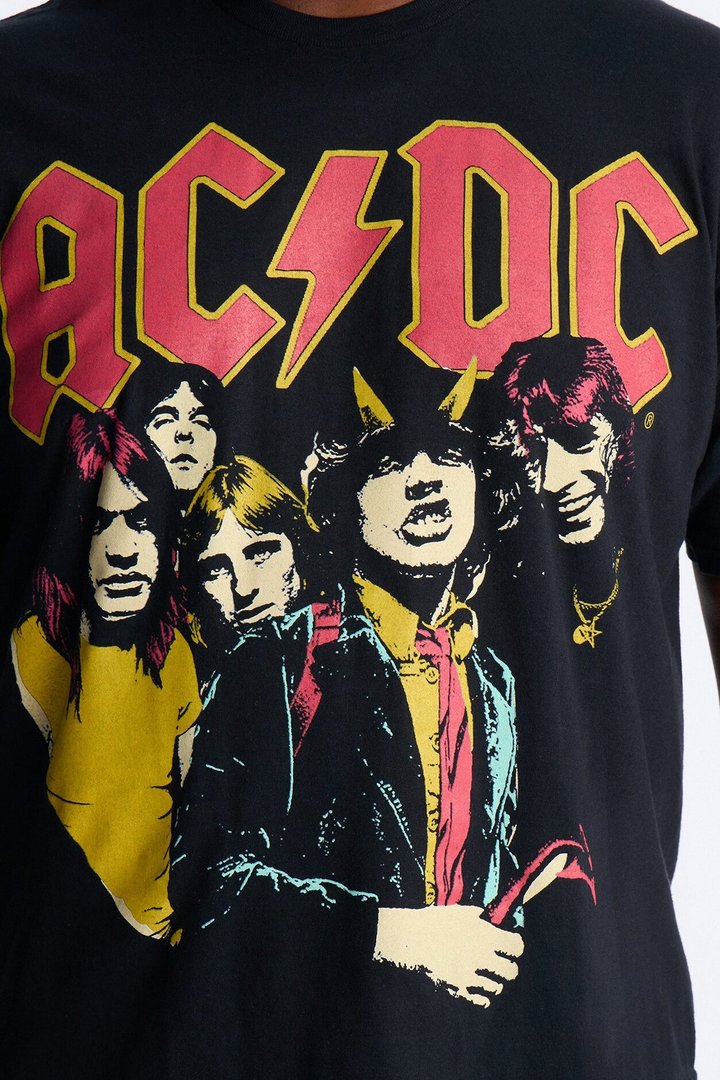 ACDC Highway To Hell All Over Print Short Sleeve Tee - Black