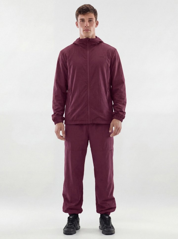 CoreNylon Hooded Full Zip Jacket - Merlot