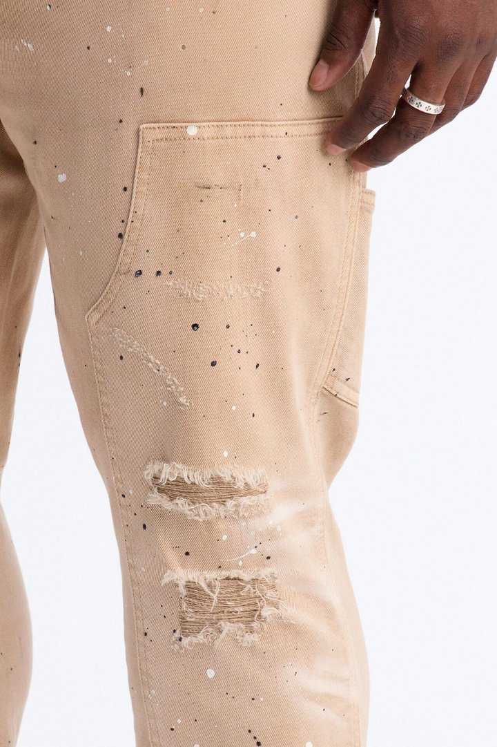 Stacked Skinny Flare Old Painters Carpenter Jean - Khaki