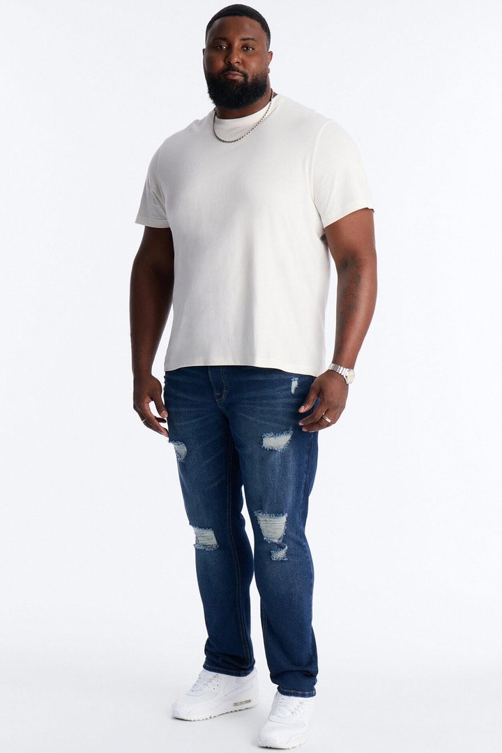 Essential Destroyed Skinny Stretch Jean - Dark Wash