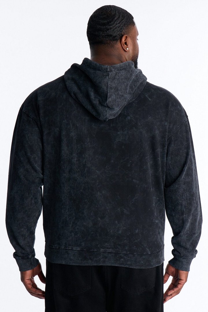 Last Supper Mineral Wash Hoodie - Black Wash