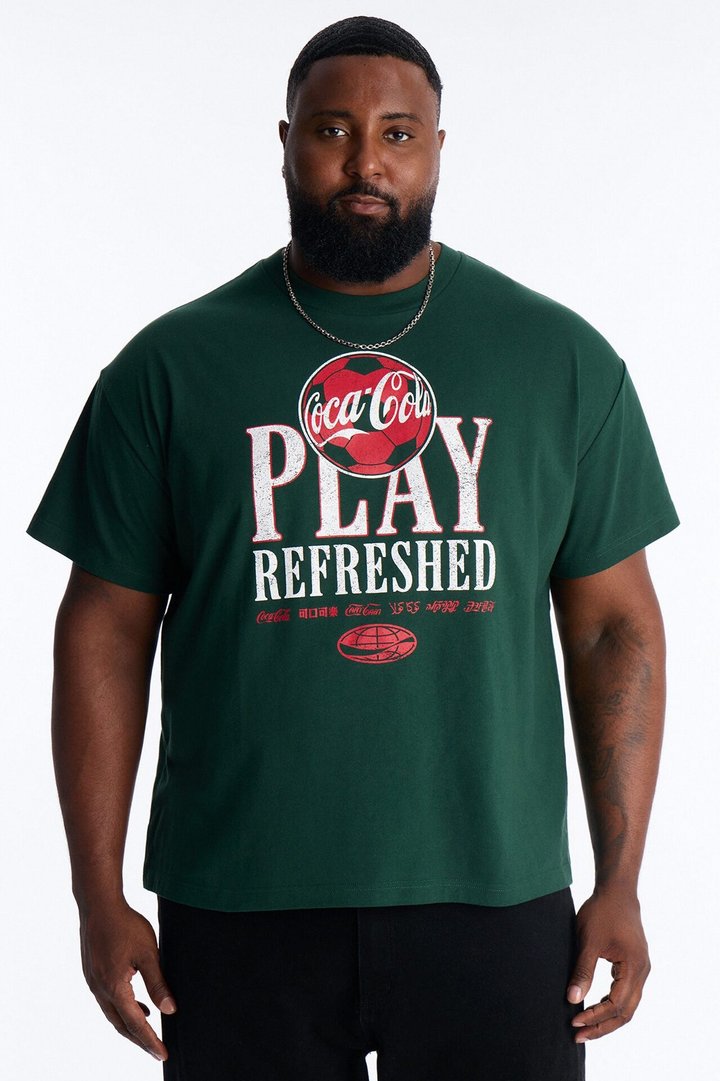 Coca Cola Soccer Heavy Weight Short Sleeve Tee - Green
