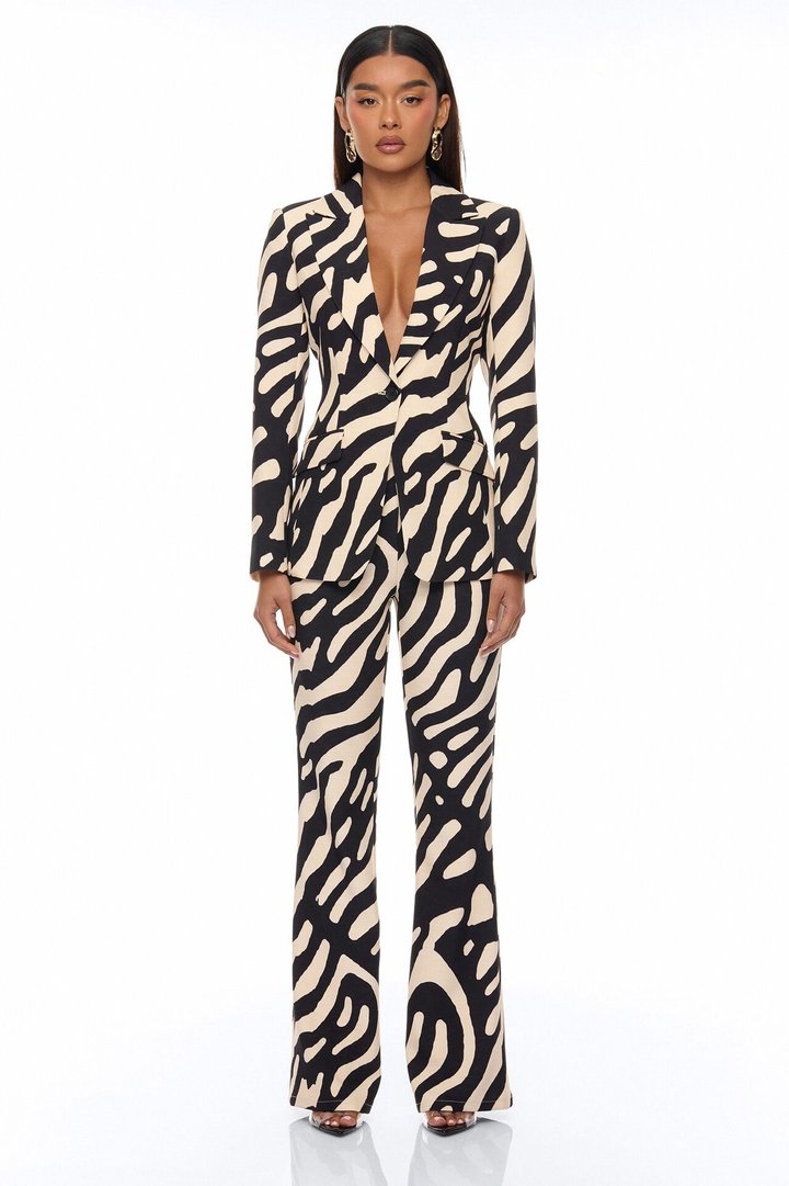 Daydreaming Blazer Pant Set - Black/combo