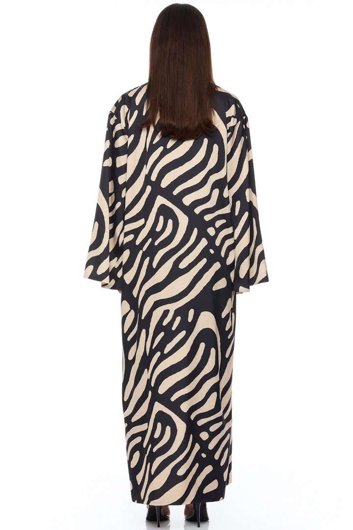 Daydreaming Satin Kimono Short Set - Black/combo