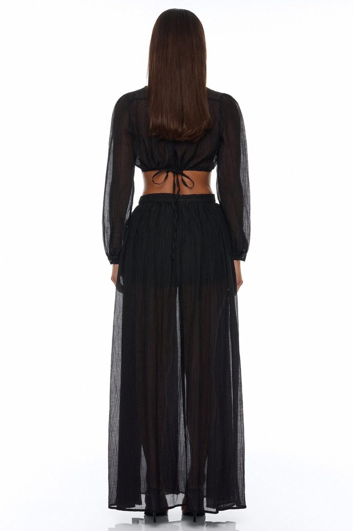Hailey Flyaway Top Short Set - Black