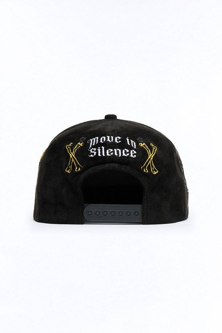Multi Graphic Embroidered Paracord Snapback Hat - Black