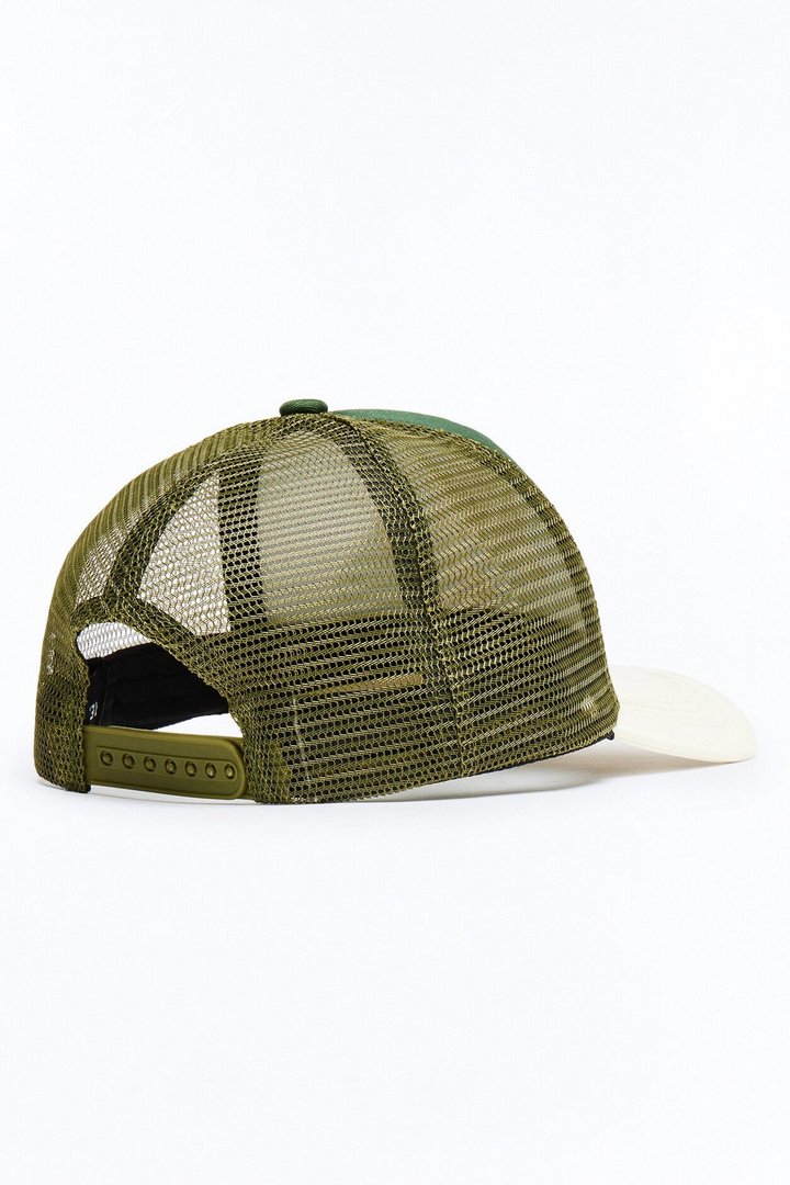 NY Old English Embroidery Trucker Snapback Hat - Green