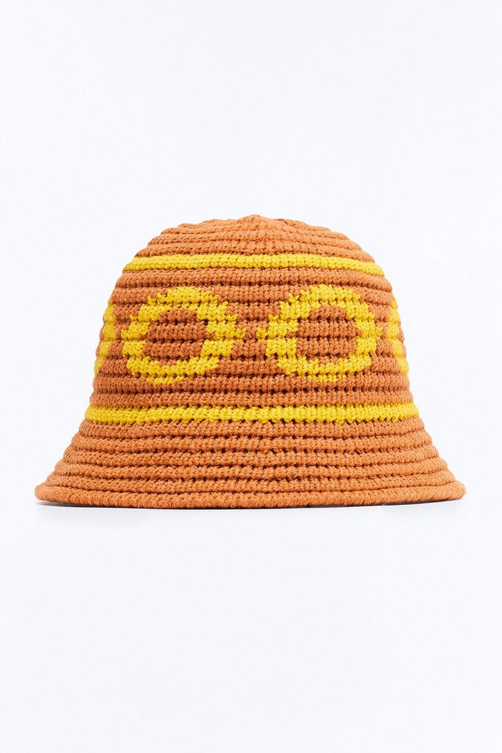 Round The Loop Crochet Bucket Hat - Orange