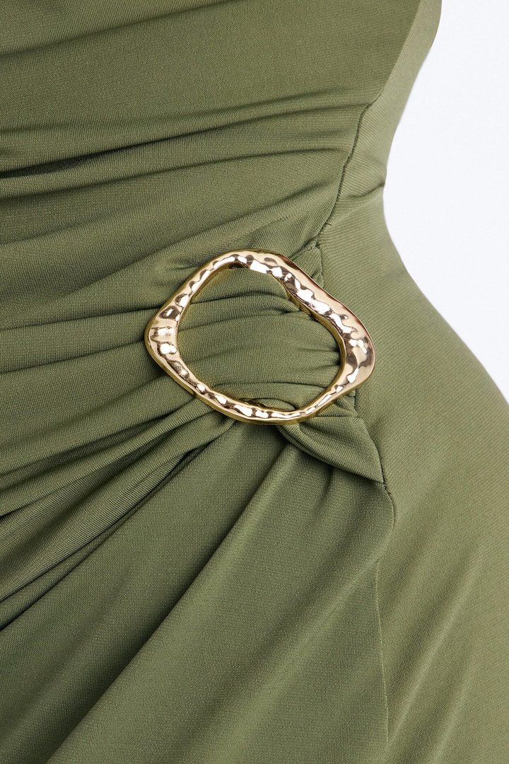 Andi Ruched Midi Dress - Olive