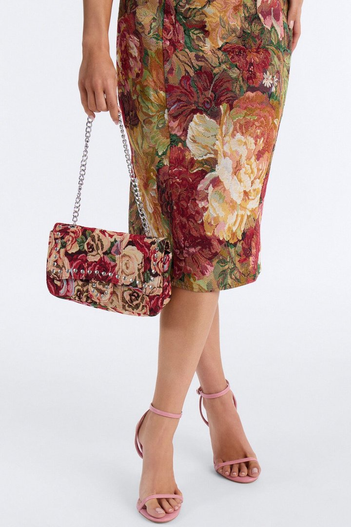 Artform Floral Jacquard Shoulder Handbag - Multi Color