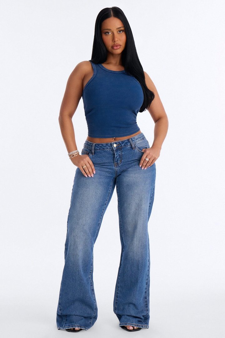 The Backstory Ultra Low Rise Jeans - Medium Wash
