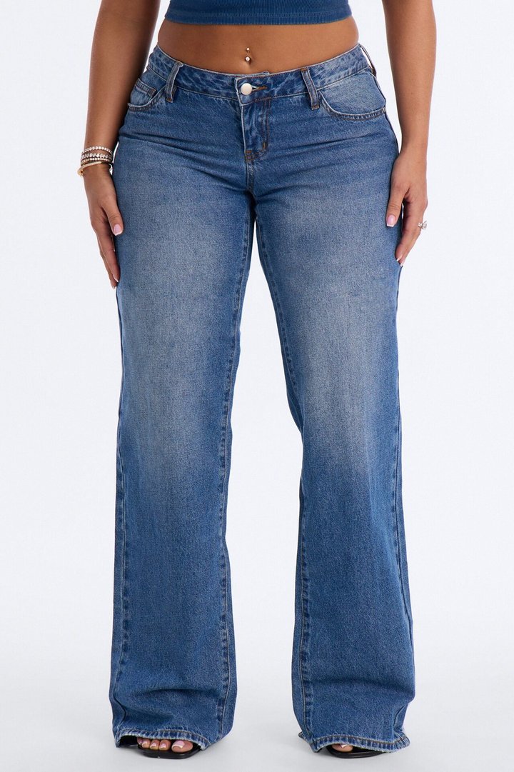 The Backstory Ultra Low Rise Jeans - Medium Wash