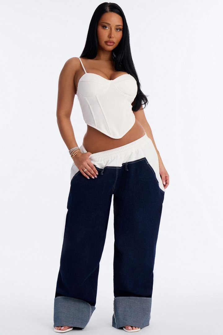 Khali Corset Pant Set - White/combo