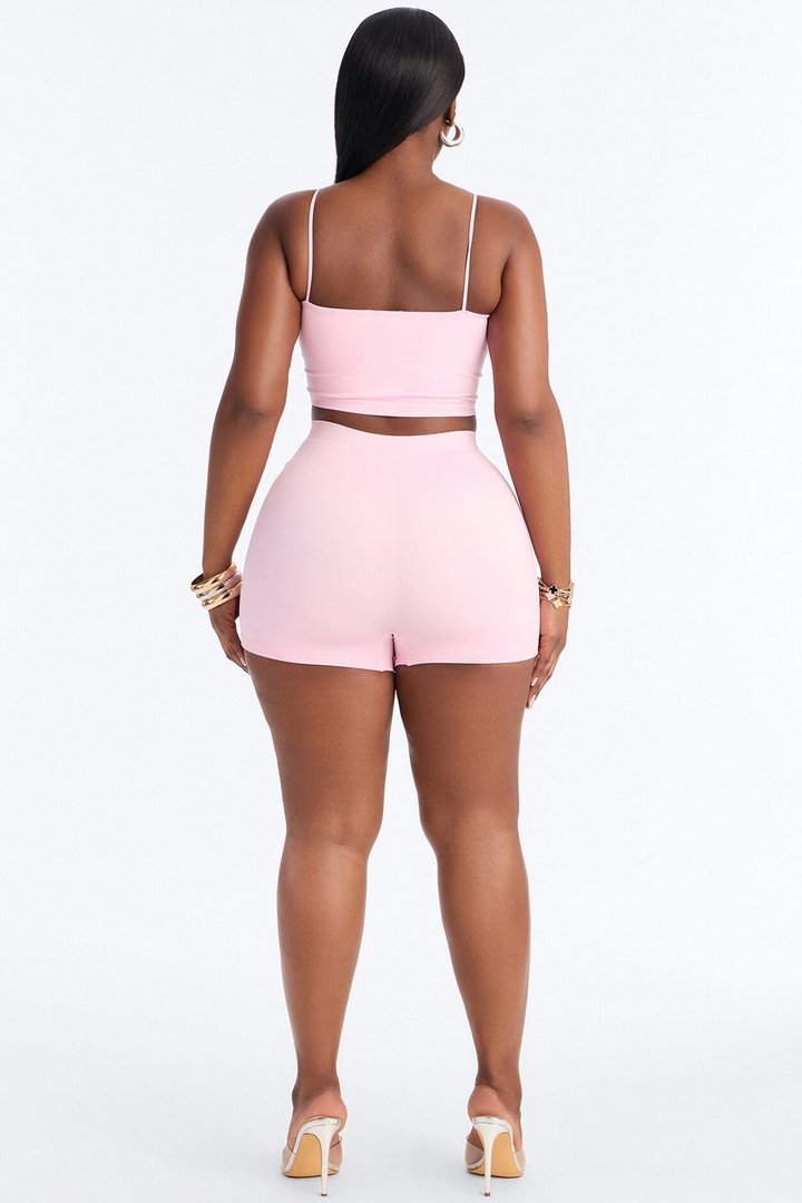 Seamless Smooth Double Lined Micro Hot Short - Light Pink