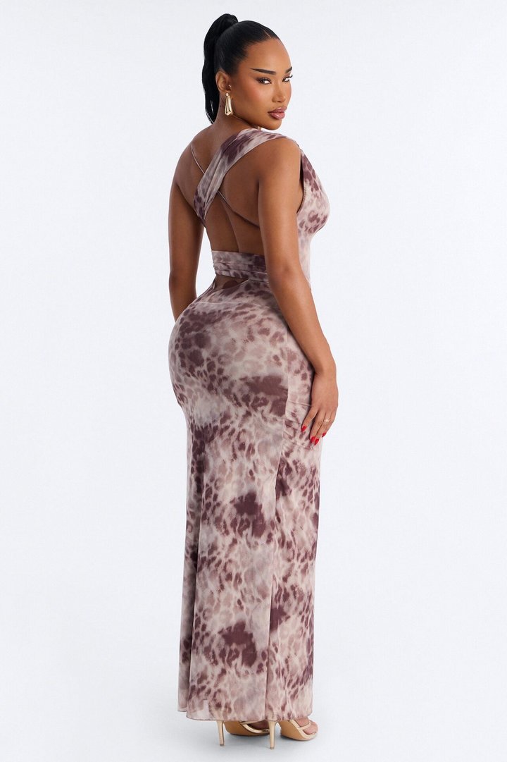 Wild Side Leopard Mesh Maxi Dress - Leopard