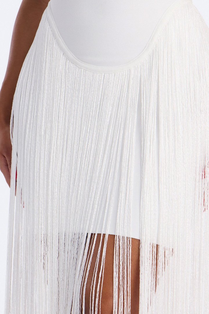 Bossy Tiara Glitter Bandage Maxi Dress - White