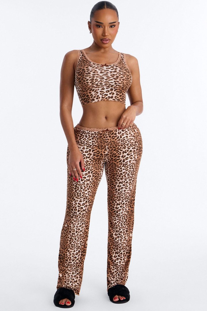 Midnight Meow PJ Pant Set - Leopard