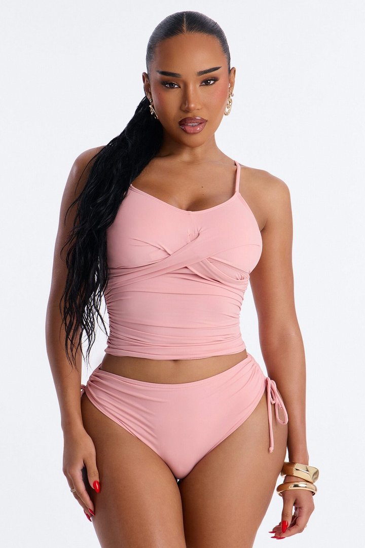 Shady Lady 2 Piece Tankini Bikini Set - Pink