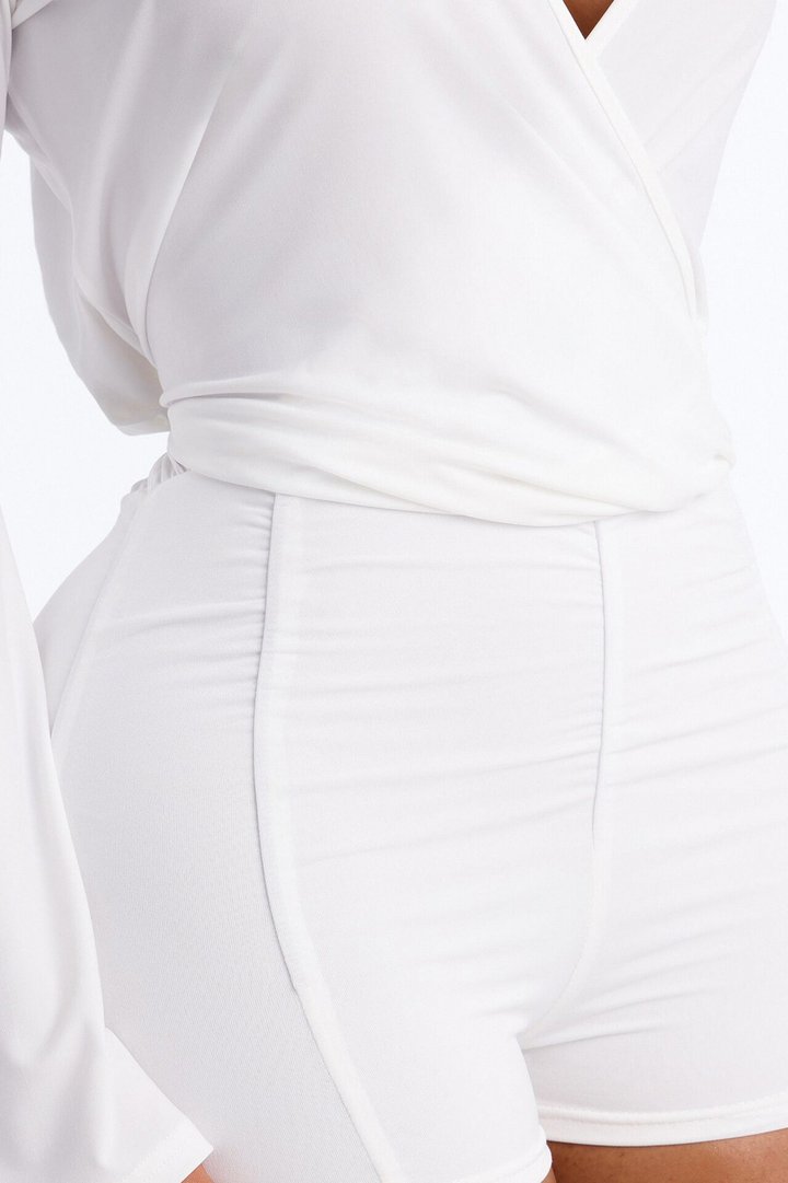 Nora Micro Short Romper - White