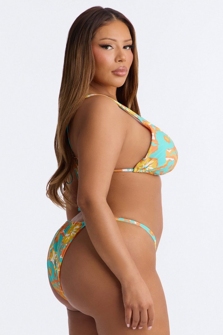 Carella Floral 4 Piece Bikini & Sarong Sunsuit - Orange/combo