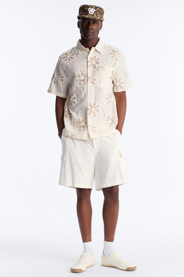 Paper Flore Short Sleeve Button Up Shirt - Cream
