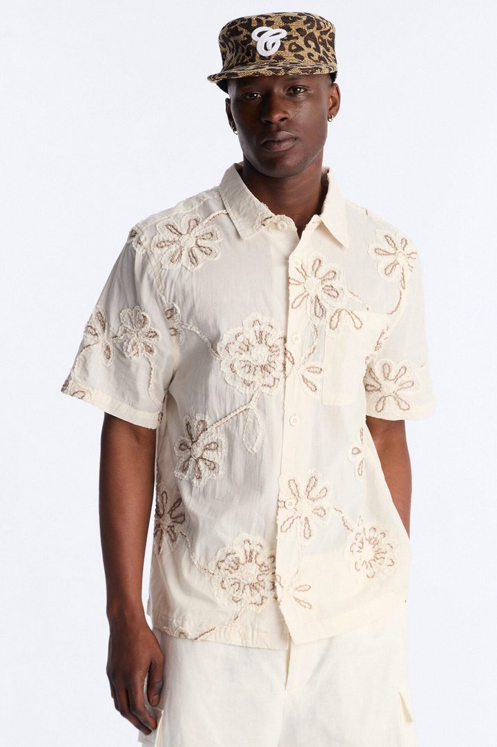 Paper Flore Short Sleeve Button Up Shirt - Cream