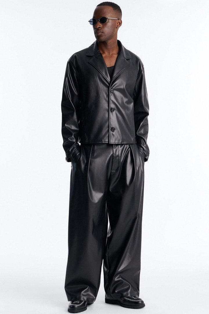 The Maverick Faux Leather Jacket - Black