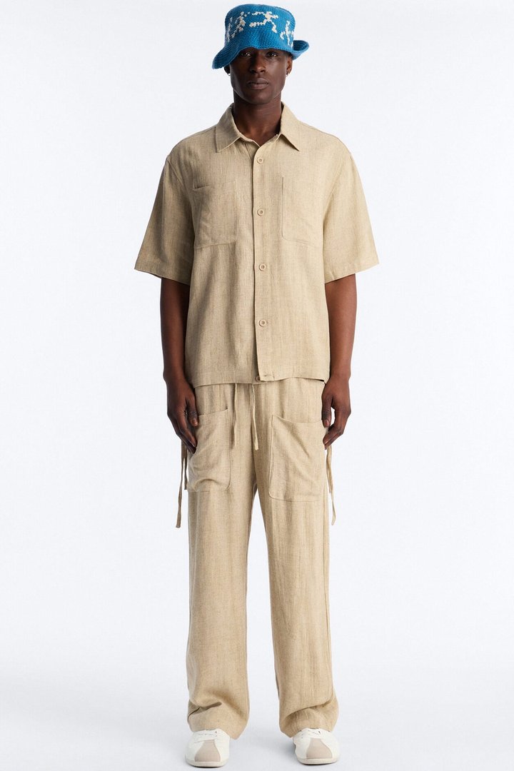 Relaxed Desert Oasis Button Up Shirt - Tan