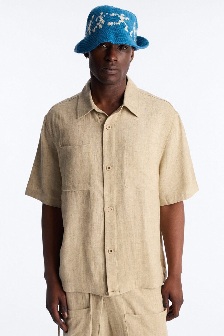 Relaxed Desert Oasis Button Up Shirt - Tan