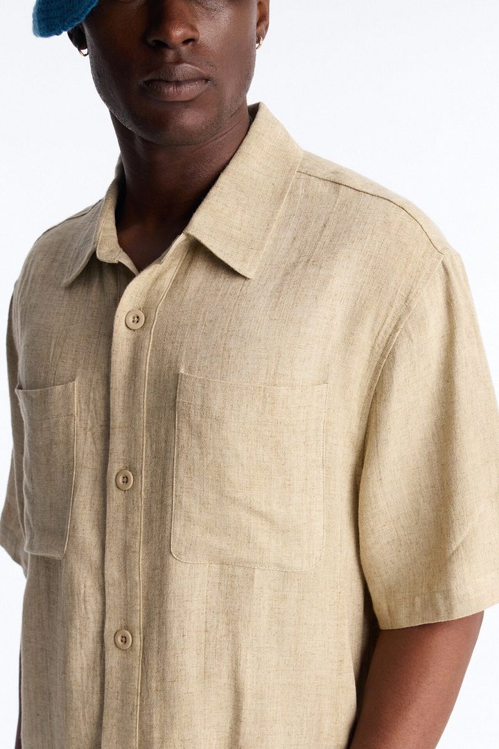 Relaxed Desert Oasis Button Up Shirt - Tan