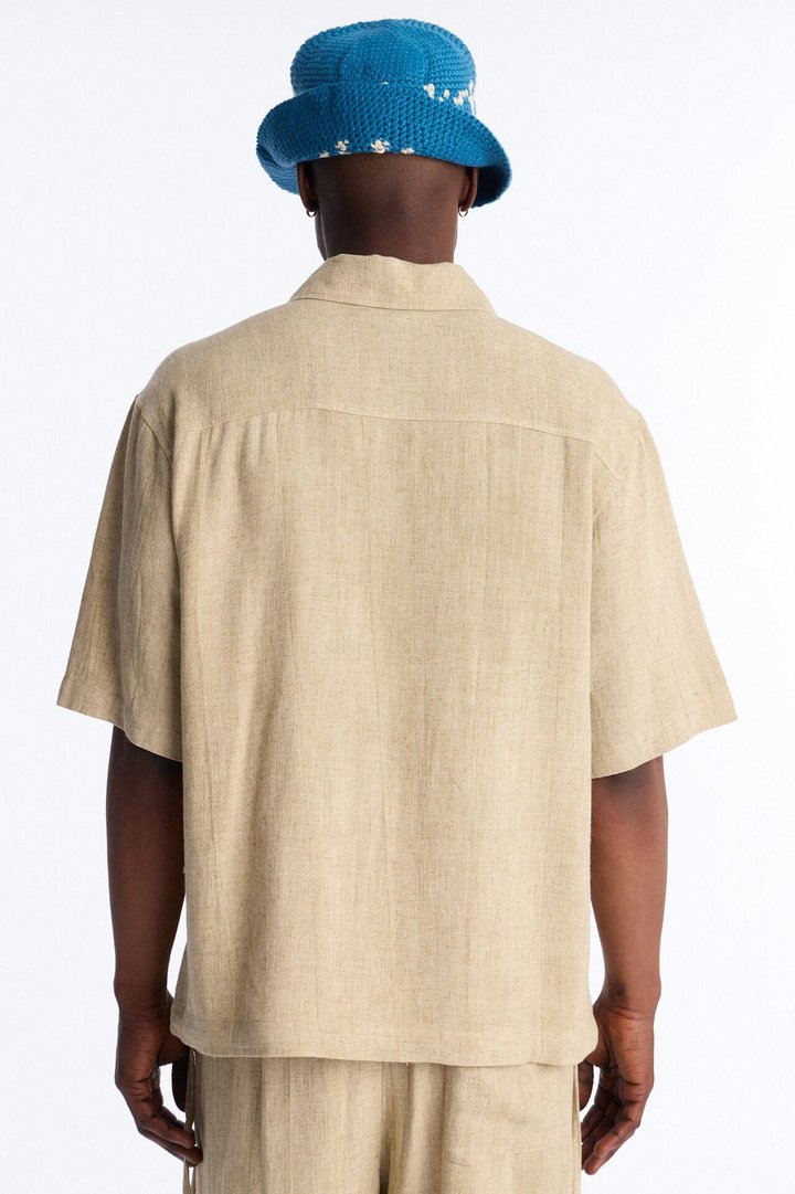 Relaxed Desert Oasis Button Up Shirt - Tan