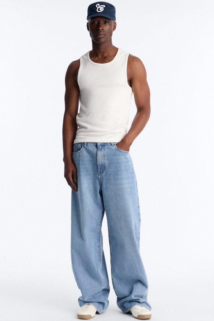 Clean Baggy 5 Pocket Jean - Light Blue Wash