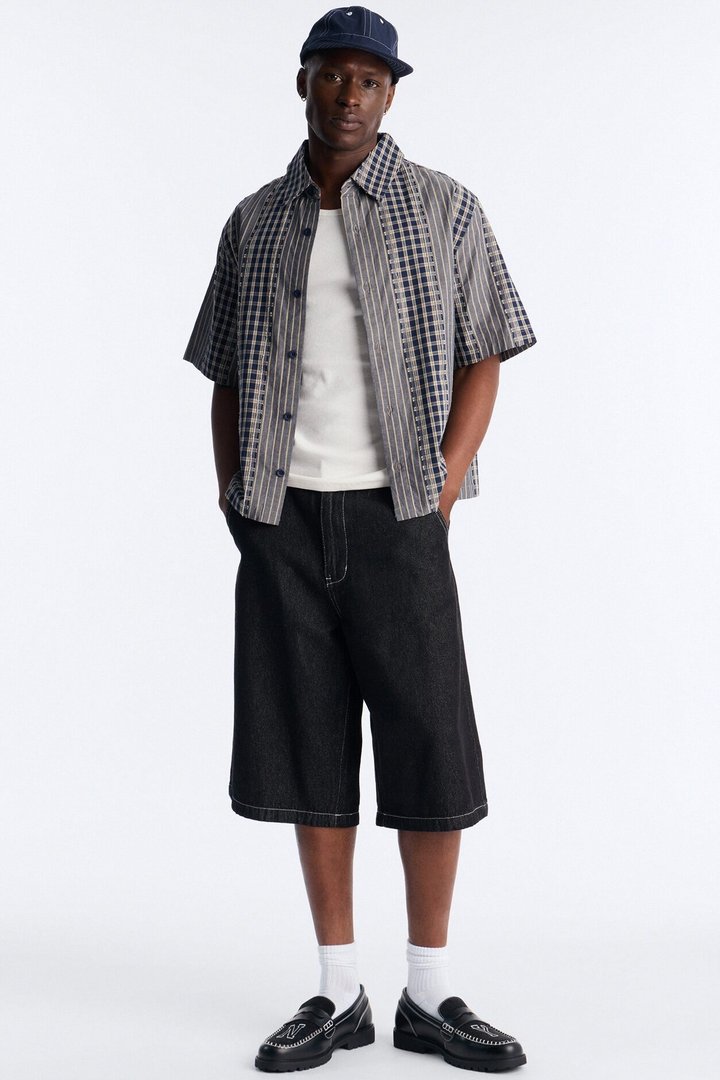 Classic Cuff Baggy Denim Short - Black Wash